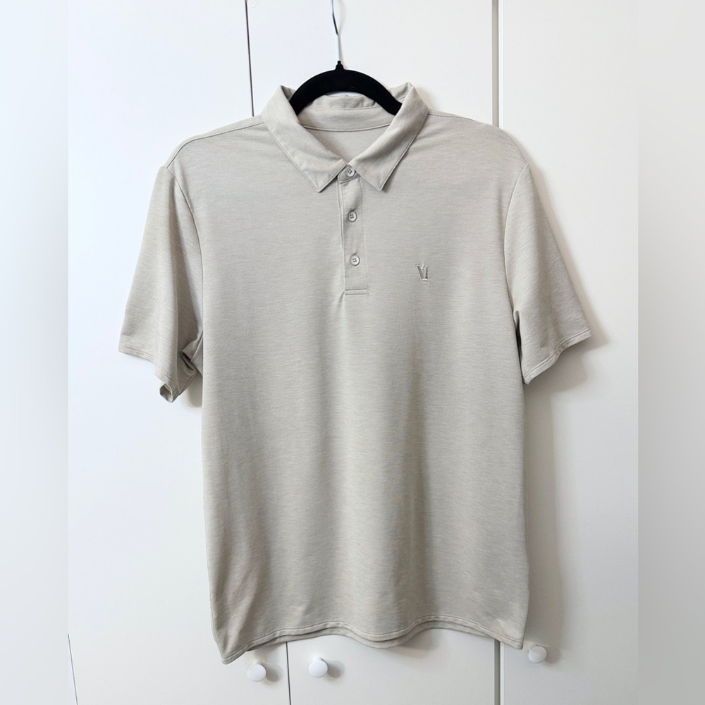 Vuori Knit Twill Polo - Beachsand Heather - S - Picture 7 of 10